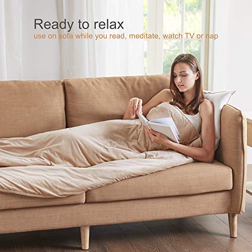 Degrees of Comfort Sherpa Weighted Blanket Throw for Adults DualSided Fuzzy Soft Sherpa