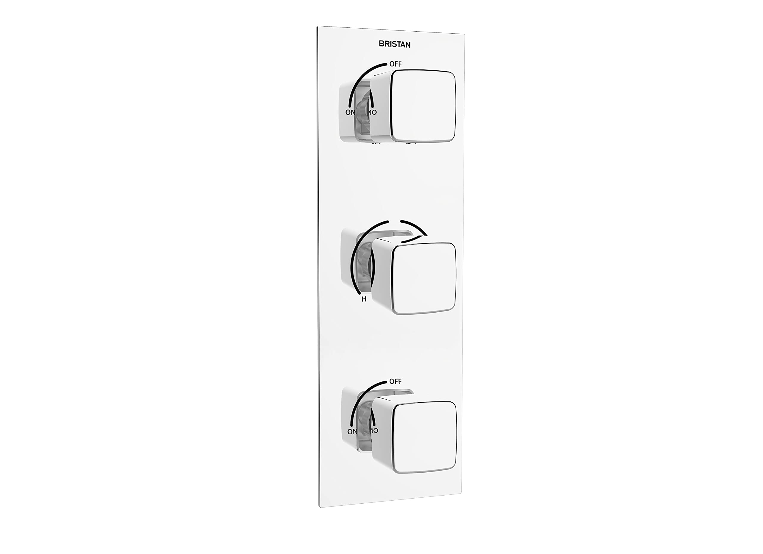 Bristan COB SHC3STP C Cobalt Thermostatic Recessed Dual Control Shower Valve with Integral Twin Stopcocks, Chrome