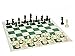 EA-STONE Tournament Chess Set - Plastic Filled Chess Pieces and Green Roll-up Vinyl Chess Board，32 Pieces