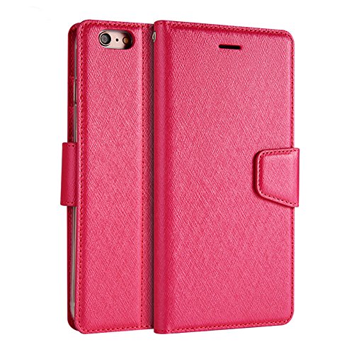 Hot Pink Wallet Case for iPhone 8,Bookstyle PU Leather Flip Cover for iPhone 7,Herzzer Noble Luxury Premium Magnetic Holster Card Holder Folding Stand Leather Protective Case with Soft Inner TPU - Thumbnail 2