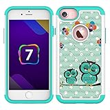 iPhone 7 Case, MagicSky [Shock Absorption] Studded Rhinestone Bling Hybrid Dual Layer Armor Defender Protective Case Cover For iPhone 7 (2016) - Owl