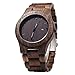 Bewell W086B Mens Wooden Watch Analog Quartz Lightweight Handmade Wood Wrist Watch (Ebony Wood)