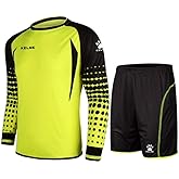 KELME Soccer Goalie Jersey Padded Uniform Kit - Goalkeeper Jersey, Shorts, Socks - Mens Football Padded Shirt Kids/Adult size