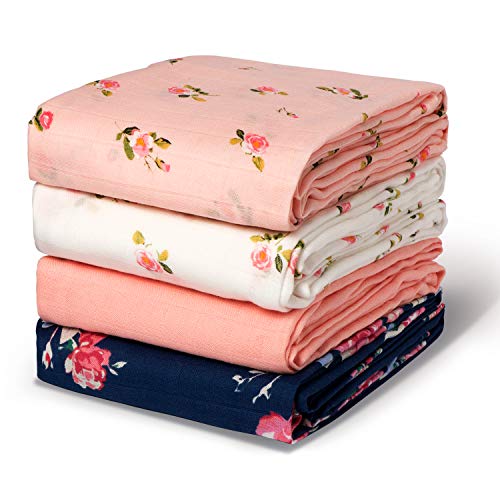 Momcozy Muslin Swaddle Blankets, Soft Silky Baby Blankets 47 x 47 inches, Breathable Bamboo Swaddle Blankets, Newborn…