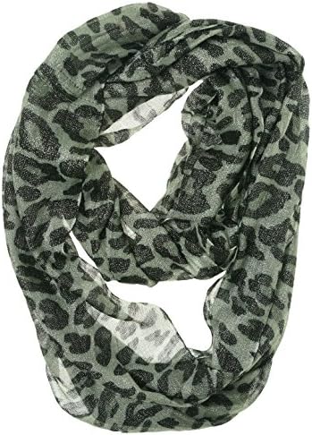 Cejon Cheetah Infiity Inifinity Scarf Silver Metallic