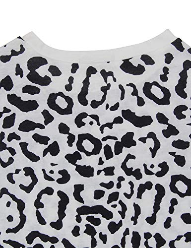 image for BMJL Women's Casual Cute Shirts Leopard Print Tops Basic Short Sleeve 