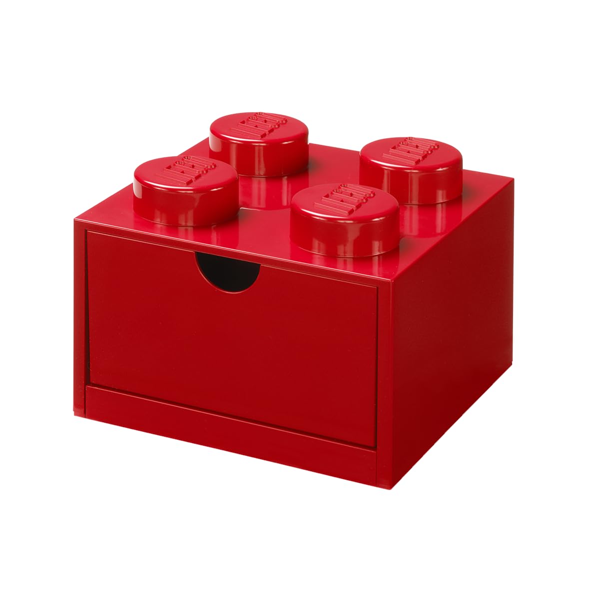 LEGO Desk Drawer 4 Knobs Red - Stackable Storage Box, 158x158x113 mm, 2.9L Capacity, Desk Storage, Kids Room, Office, LEGO accessories โ image 1