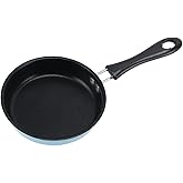 MEKOTRIN Non Stick Frying Pans Stainless Steel Skillet Small Omelet Pans Calibre 4 Inch(4 Inch, Blue)