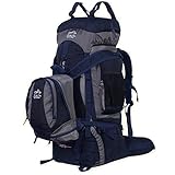 Bp Vision Mountaineer Backpack Hiking Backpack Extra Large 90l Backpack with 10l Small Backpack, Cyan Gray
