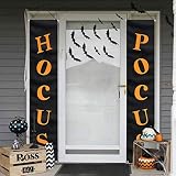 ORIENTAL CHERRY Halloween Decorations Outdoor - Hocus Pocus Porch Sign - Witch D&eacute;cor Banners for Party Yard Wall Outside Door Classroom Office