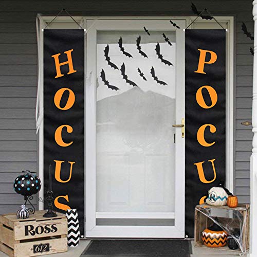 ORIENTAL CHERRY Halloween Decorations Outdoor - Hocus Pocus Porch Sign - Witch D&eacute;cor Banners for Party Yard Wall Outside Door Classroom Office