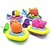 Boley Pull String Bath Surfers - 4 Pk Floating Animal Bath Toys for Toddlers - Ages 3+
