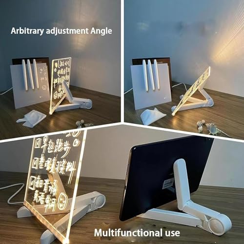 LED Drawing Board, Creative Magical Board with 7 Pcs Colored pen, Home Application and Painting for Doodle Glow, Acrylic Dry Erase Board with Light, 30 * 20 CM