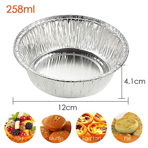 Foil Trays Muffin Cases, 60PCS Foil Pie Dish Foil Bun Cases Tin Foil