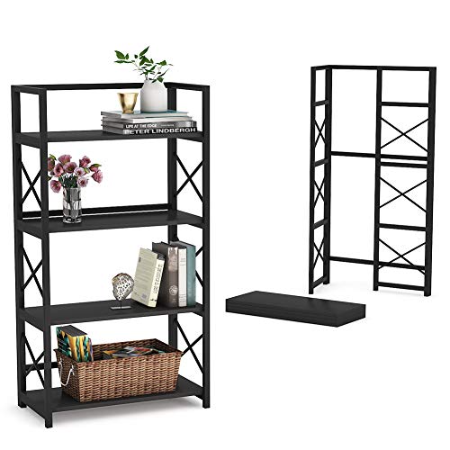 Tribesigns Folding Bookshelf Home Office Bookcase No Assembly Storage