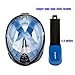 SeeWorld 180° Panoramic Full Face Snorkel Mask -Larger Viewing Area Free Breath Technology with Anti-fog and Anti-leak Snorkeling Design (Black Blue, Small/Medium)