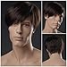 GOOACTION Male Short Straight Black Brown Wig for Men Synthetic Replacement Hair Wigs