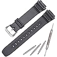 MCXGL Waterproof Resin Strap Compatible with Casio AE1200WH AE-1300WH F108WH AE-1000 W-218 Unisex Replacement Watch Band Rubber Bracelet