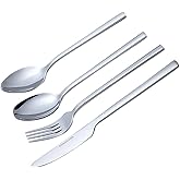 40 Piece Silverware Set Square Flatware Sets Stainless Steel Service for 10 Mirror Polished Delicate Cutlery Set for Home Kit