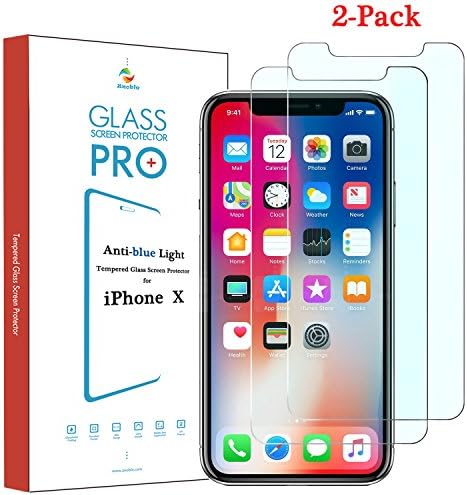 iPhone X Screen Protector, Znoble (Anti Blue Light,2 Pack) iPhone X Tempered Glass Screen Protectors For Apple iPhone X,iPhone 10[Case Friendly][3D Touch] [Ultra Clear][Anti-scratch]