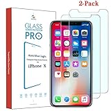 iPhone X Screen Protector Tempered Glass Znoble [2 Pack] Anti Blue Light [Eye Protect]Blue Light Filter Reduce Eye Fatigue and Eye Strain Case Friendly For Apple iPhone X/10