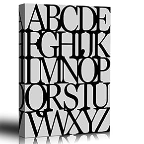 Gray and Black Alphabet Art Art Decor Serif Font Design