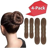 Brown Magic Bun Maker Foam 4 Pack Easy Sponge Hair Bun Shaper