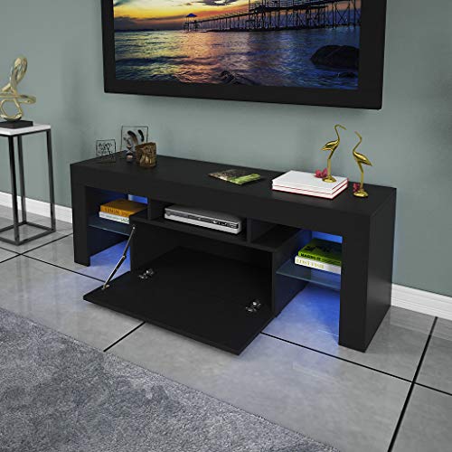 TV Stand LED Lights Television Media Storage Console Modern