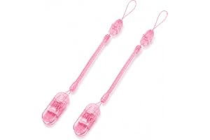Kit 2 Prendedores de Chupeta com Mola Clip Universal BPA Free Antiqueda, Seguro, Higiênico, Fixação Firme, Fácil de Usar, Ideal para Uso Diário (Rosa)
