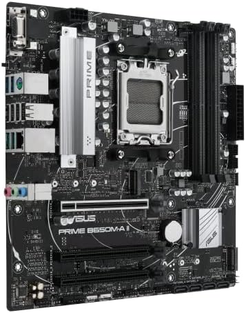 Prime B650M-A II-CSM Micro-ATX Motherboard Comercial, DDR5 6400+(OC), suporte PCIe 5.0 M.2, Realtek 2.5Gb LAN, DisplayPort, VGA, HDMI®, USB 3.2 Gen 2, USB 3.2 Gen 1 Type-C Portas® e BIOS