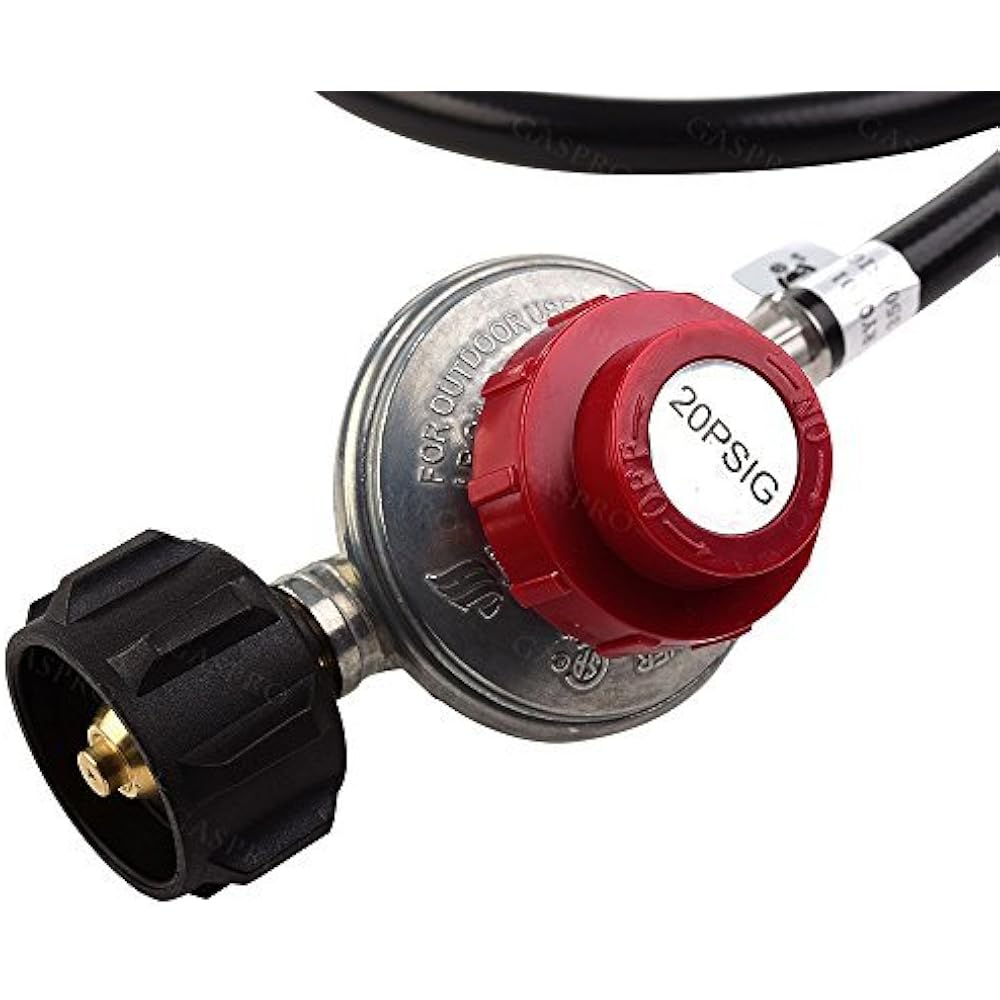 GASPRO 4FT 20 PSI Adjustable High Pressure Propane Regulator With Hose
