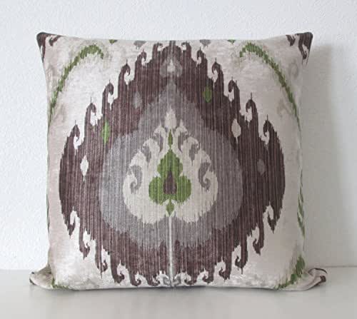 Amazon.com: Samarkand Sapling brown green gray velvet ikat