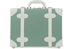 Unitravel Baby Keepsake Case, 16" Handmade Memory Storage Box, Newborn Keepsake Box, Vintage Suitcase for Baby Shower, Baptism, Naming Ceremony or Birthday (mint green)