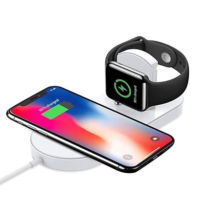 Jackcer 2 in 1 Qi Wireless-Ladegerät für iPhone XS/Max/XR/X / 8 Xiaomi Mix / 3 / 2s Samsung S9 / S8 / Note 8/9 Schnellladesta