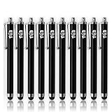 TCD 10 BLACK Premium UNIVERSAL Stylus Captive Stylus Ultra-sensitive for Apple iPad Air/ Apple iPad Pro/ iPad Mini / iPhone 7/ iPhone 8 / iPhone Plus / iPhone X / Samsung Galaxy Smart Phones & More