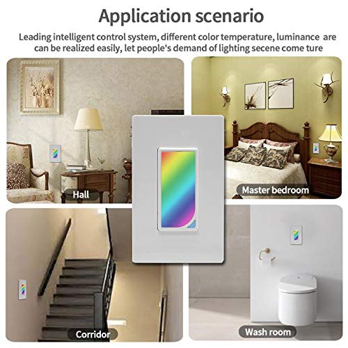 Smart WiFi Light Switch with Built-in LED Night Light Works with Alexa,Google Assistant and IFTTT, RGB Colors,In-Wall