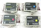 Genuine Epson T0441 T0442 T0443 T0444 Ink Cartridges 4 pack in Original Bulk Packaging for Epson Stylus C64 C66 C84 C86 CX4600 CX6400 CX6600 Printer
