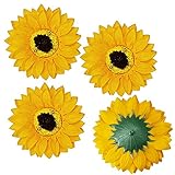 Supla 30 Pcs Fake Sunflower Artificial Small Sunflower Heads in Yellow - 3.5