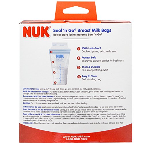 NUK Seal N’ Go Breast Milk Bags,100 ct Buy Online in UAE. Baby
