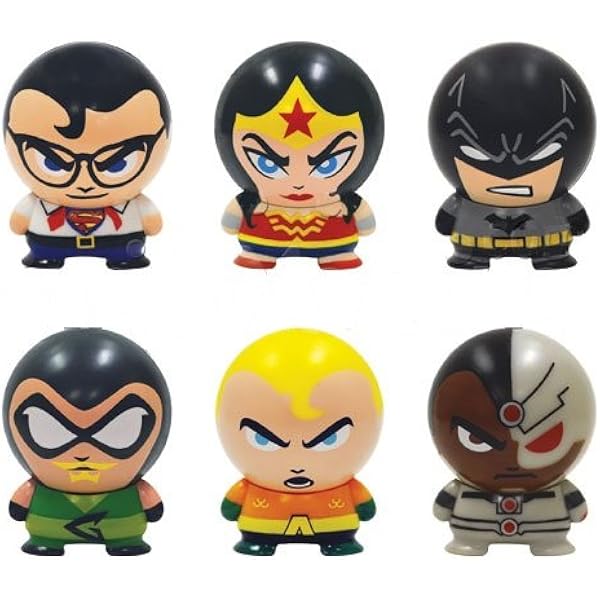 miniature superhero figures