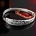 Merdia Women's 999 Solid Sterling Silver Chinese Style Luck Adjustable Bangle Bracelet for Women, Ladies and Elder | Lucky Jewelry for Women | Sterling Silver Bangle