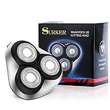 Surker Electric Shaver Razor Head Rotary Shaver Wet and Dry 3 in 1 with Nose Trimmer and Sideburns Razor Waterproof Black Blue (Shaver Replacement Head)
