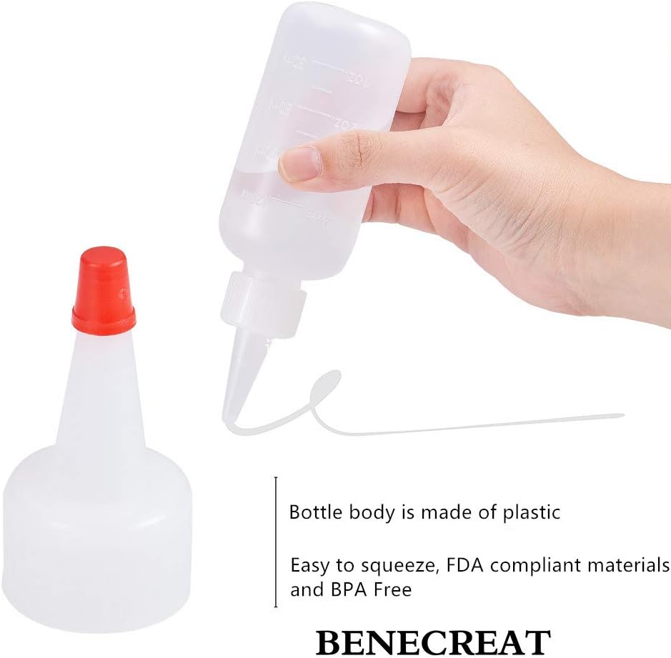BENECREAT 12 Pack 4 Ounce(120ml) Plastic Squeeze Dispensing Bottles with Red Tip s - Good for Crafts Art, Glue, Multi Purpose - Image 4