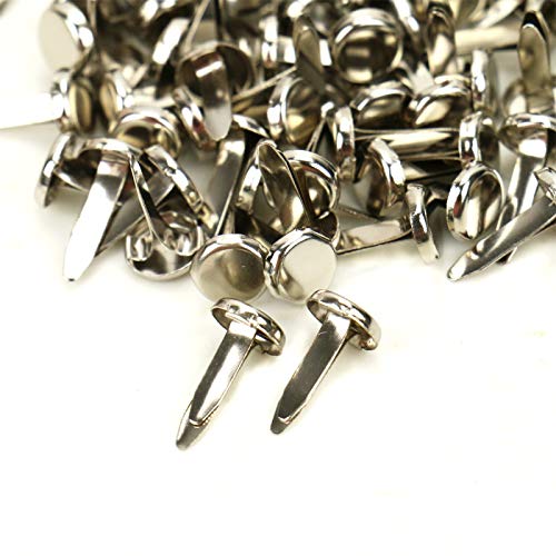 WSSROGY 200 Pcs Silver Paper Fasteners Metal Brads Fastener for Paper Craft,1/2 Inches