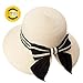 Floppy Summer Sun Beach Straw Hats for Women Accessories Wide Brim UPF 50 Packable M Beige