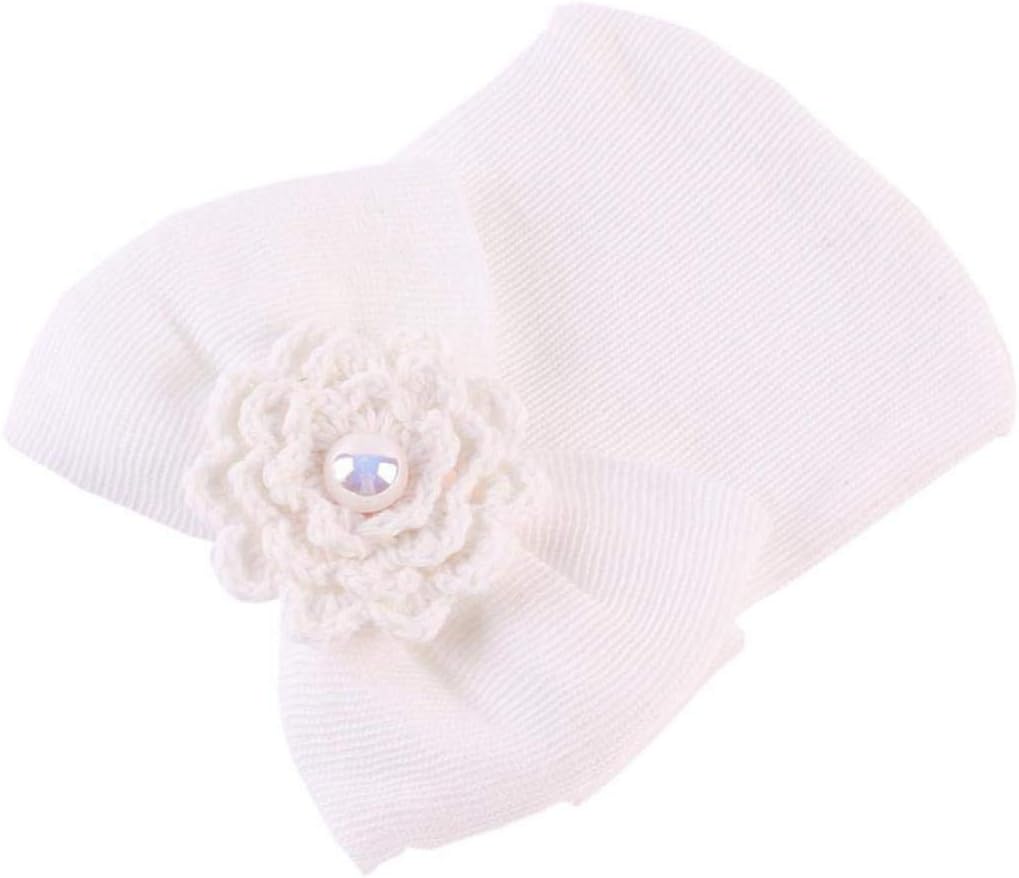 Unisex Newborn Baby Hats Cotton Beanie with Bow Soft Knit Tire Striped Infant Caps Toddlers Headwraps for Girls Boys
