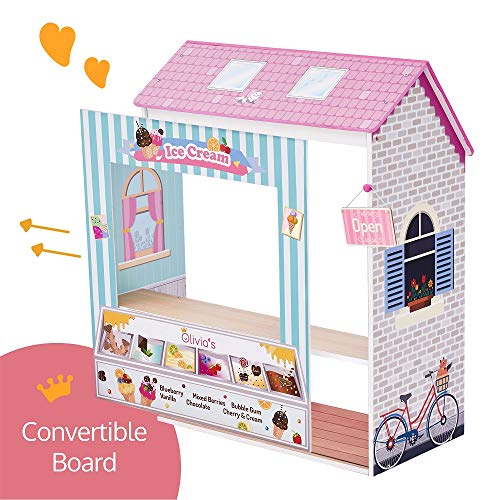 Olivia's Little World - Olivia's Classic 18 inch Doll Convertible Wooden 4-in-1 Play House/ Dollhouse | 4 Scenes with Accessories
