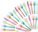 Juvale Neon Plastic Silverware Set - 216 Pieces, Multicolor - Forks, Spoons & Knives, Colorful Plastic Utensils for Luau & Pool Parties, Summer Celebrations