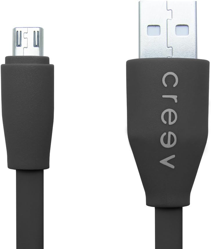Creev MU-100F Premium High Speed Micro USB to USB Data Sync Charging Cable with Flat Design for Android Smartphones and Tablets 1 meter