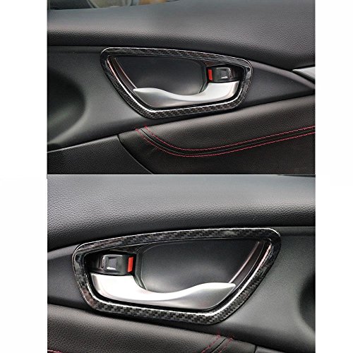 Xotic Tech Carbon Fiber Pattern Inner Door Handle Bowl Cover For Honda Civic 10th 2016 2017 - Thumbnail 7